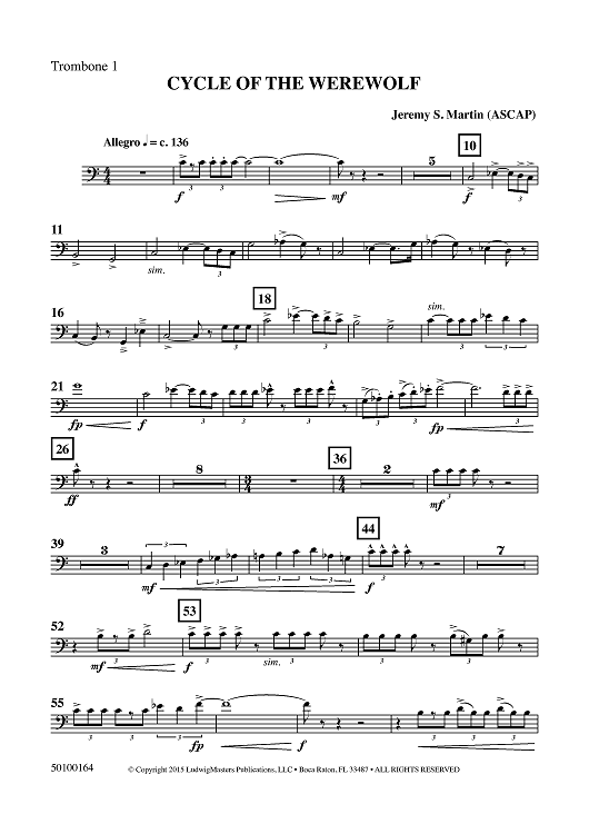 Cycle of the Werewolf - Trombone 1