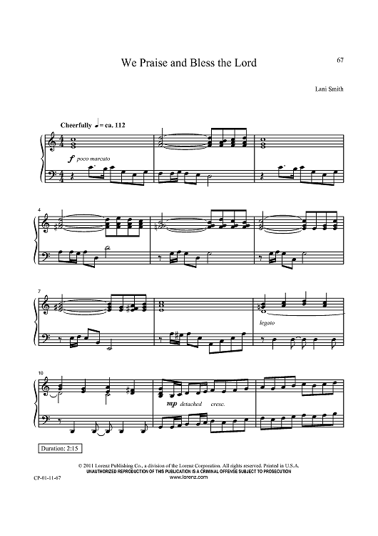 We Praise and Bless the Lord