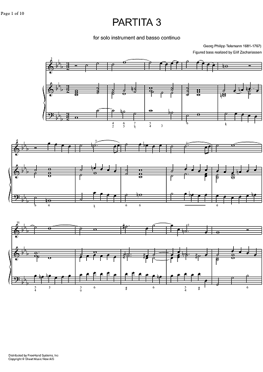 Partita No. 3 - Score