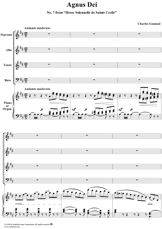 Agnus Dei, No. 7 from "Messe Solennelle de Sainte Cécile"