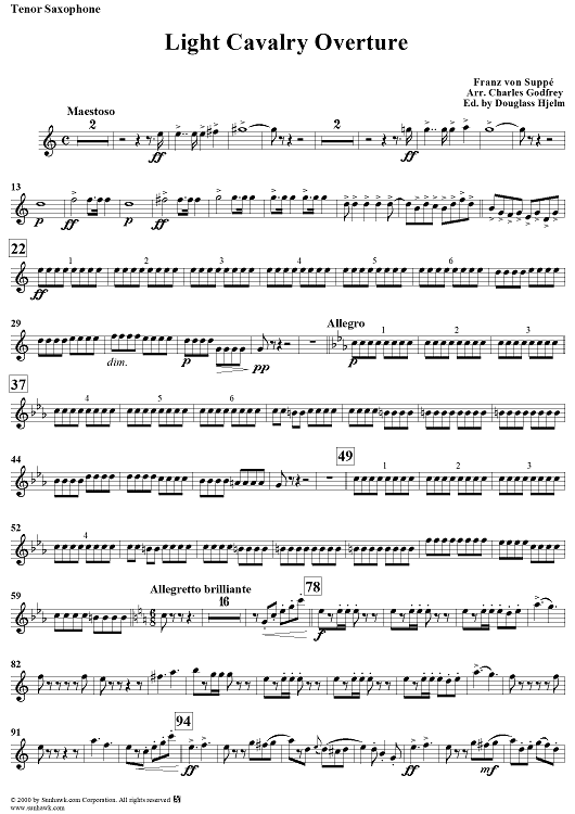 Light Cavalry Overture - Tenor Saxophone