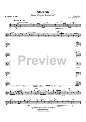 Nimrod from "Enigma Variations" - Clarinet 1 in B-flat
