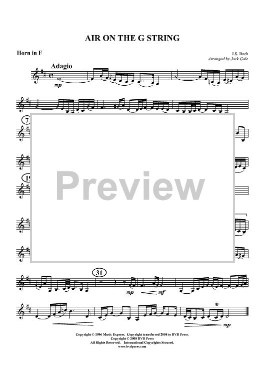 Air on the G String - Horn