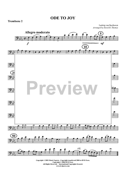 Ode to Joy - Trombone 2