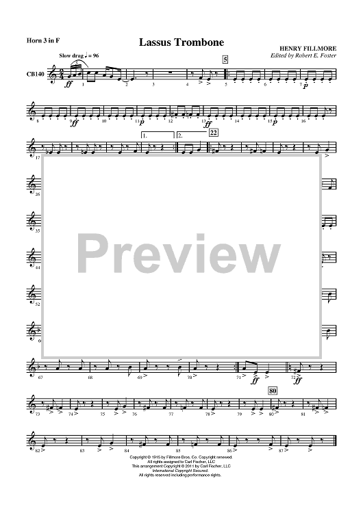 Lassus Trombone - Horn 3 in F