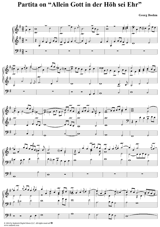 Partita on "Allein Gott in der Höh sei Ehr"
