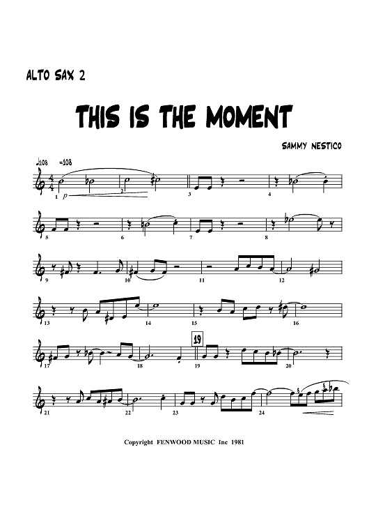 This Is The Moment - Alto Sax 2
