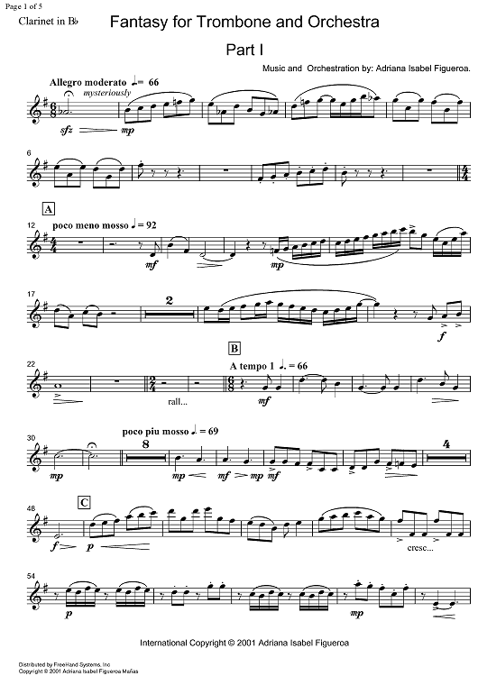 Fantasy - Clarinet in B-flat