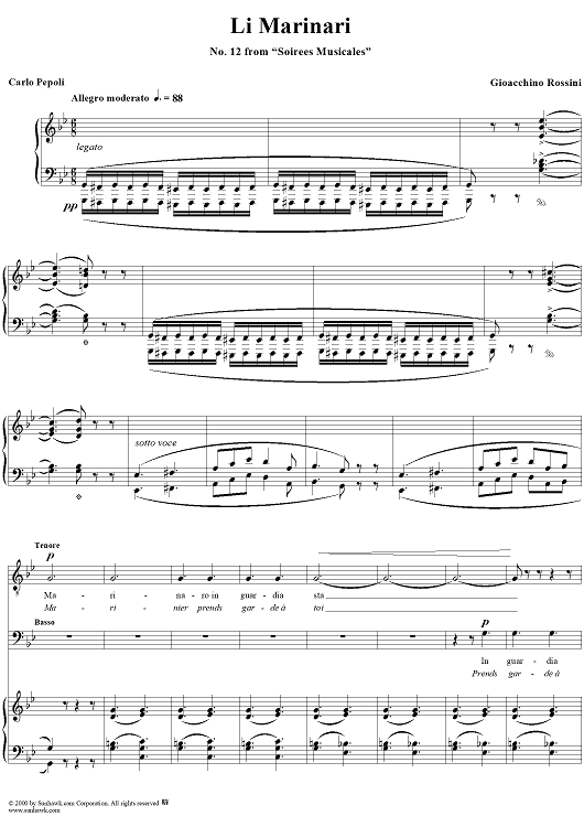 Li Marinari, No. 12 from "Soirées musicales"