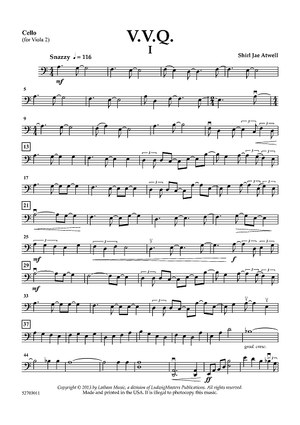 V.V.Q. - for Variable Instrumentation String Quartet - Cello (for Viola 2)