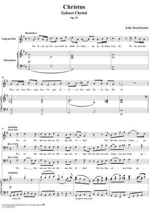 Geburt Christi, No. 1 from "Christus" Op. 97