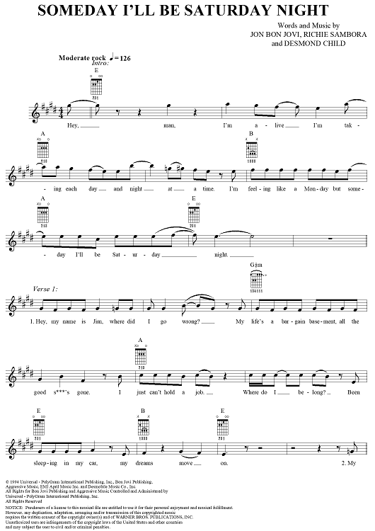 Someday I'll Be Saturday Night