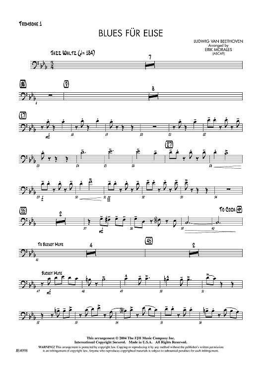Blues für Elise - Trombone 1