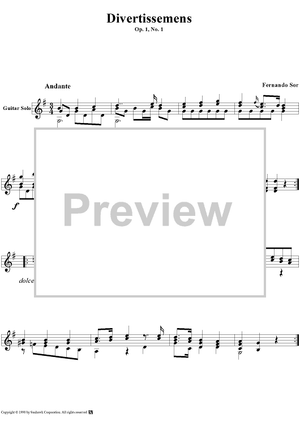 Six Divertissemens, Op. 1, No. 1