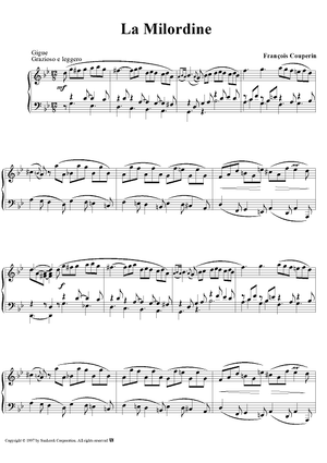 Harpsichord Pieces, Book 1, Suite 1, No. 6:  La Milordine