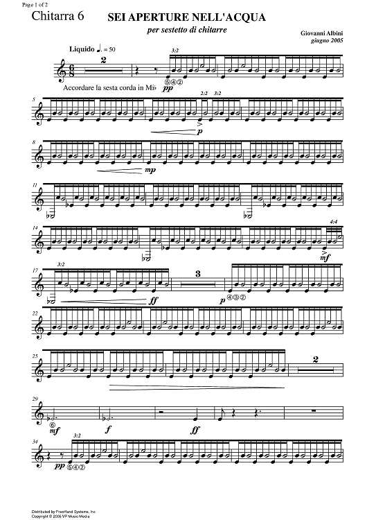 Sei aperture nell'acqua - Guitar 6