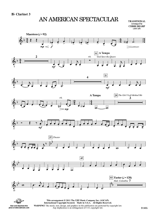 An American Spectacular - Bb Clarinet 3