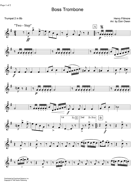 Boss Trombone - B-flat Trumpet 2