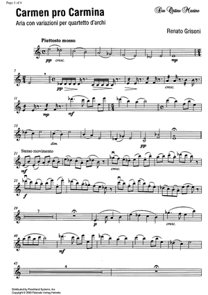 Carmen pro carmine - aria con variazioni - Violin 1