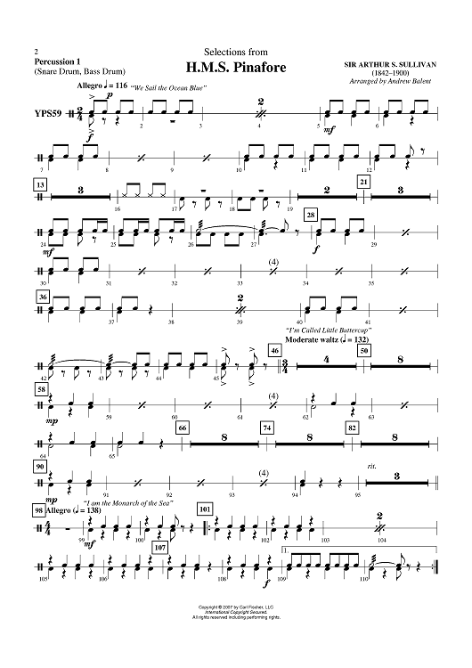 H.M.S. Pinafore - Percussion 1