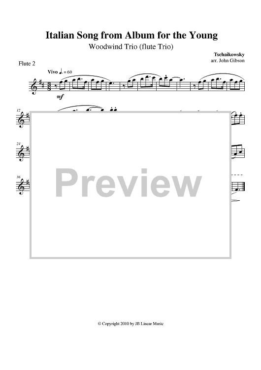 Italian Song from Album for the Young - Flute 2