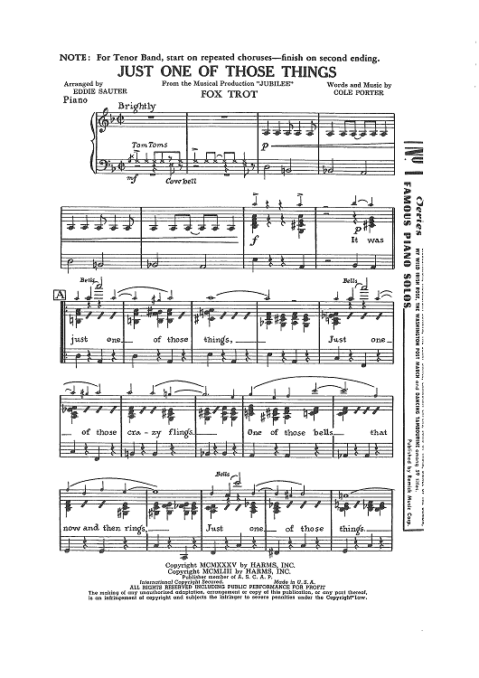 Just One Of Those Things - Piano