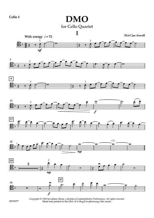 DMO: A Jazz Cello Quartet - Cello 1