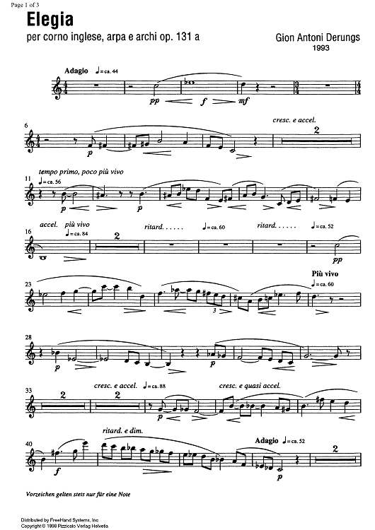 Elegia Op.131a - English Horn