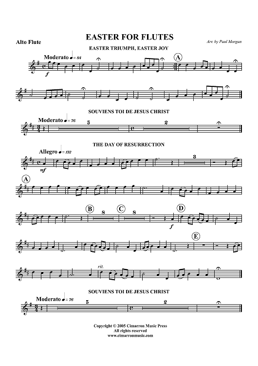 Easter for Flutes - Alto Flute