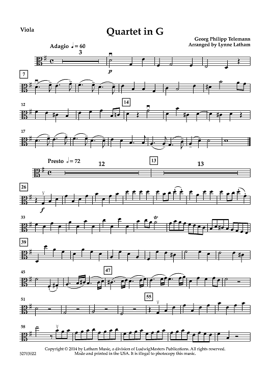 Quartet in G - Viola