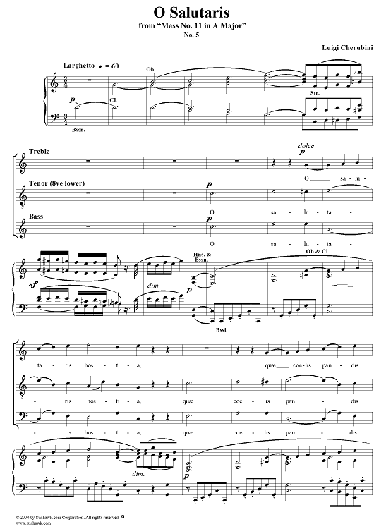 O Salutaris - No. 6 from "Mass No. 11 in A major"