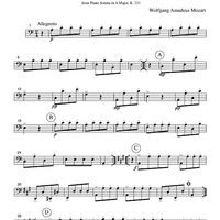Rondo alla turca - from Piano Sonata in A Major, K. 331 - Part 3 Cello or Bassoon