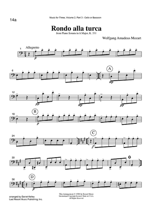 Rondo alla turca - from Piano Sonata in A Major, K. 331 - Part 3 Cello or Bassoon