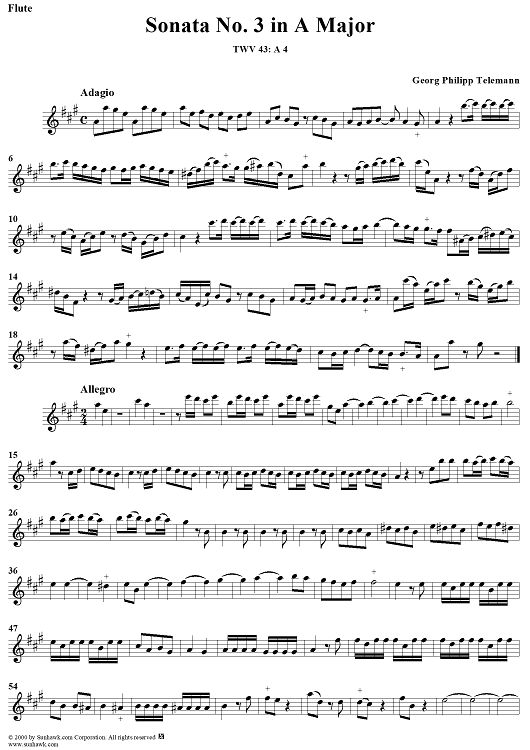 Sonata No. 3 in A Major - Flute