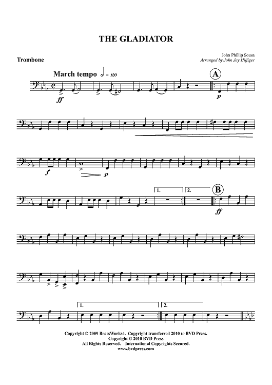 The Gladiator - Trombone 1 (opt. F Horn)