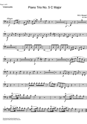 Piano Trio No. 5 C Major KV548 - Cello