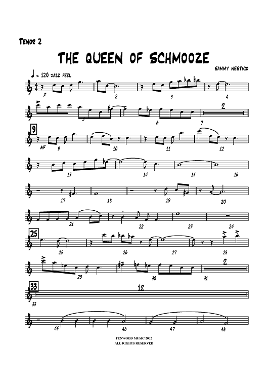 The Queen of Schmooze - Tenor Sax 2