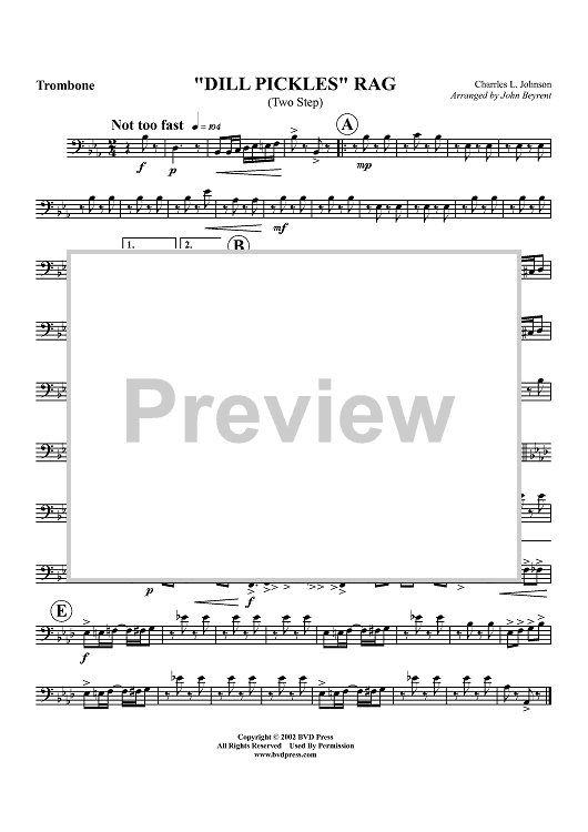 "Dill Pickles" Rag - Trombone