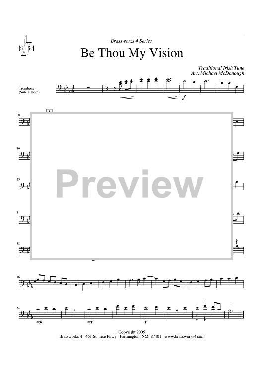 Be Thou My Vision - Trombone (opt. F. Horn)