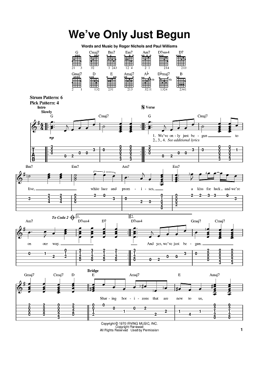 We've Only Just Begun