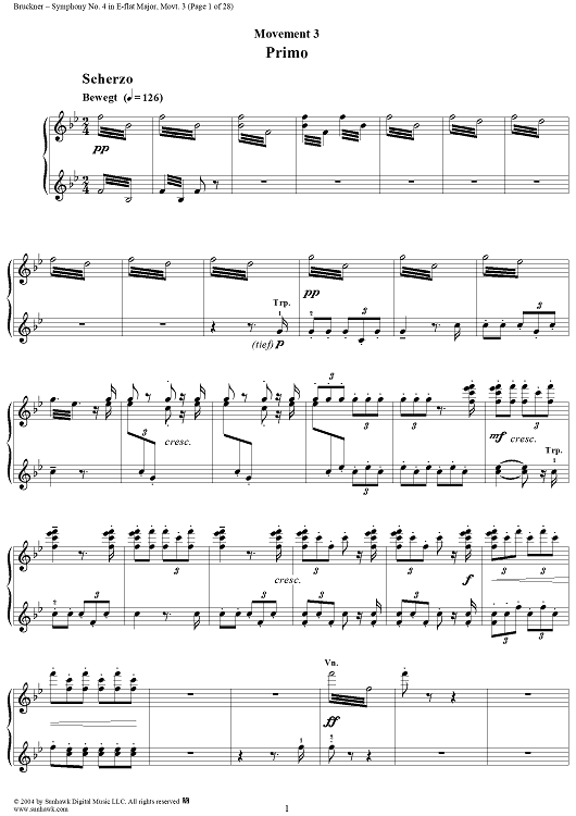 Symphony No. 4 in E-flat Major (Romantic), Movt. 3