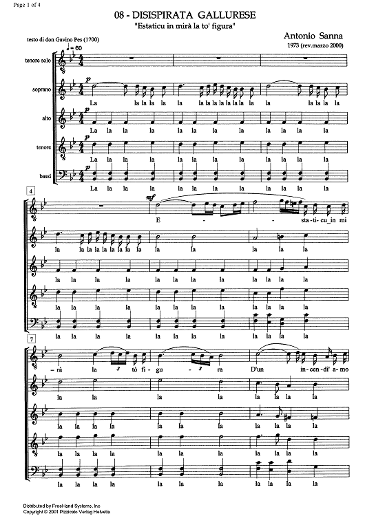 Disispirata gallurese - Score