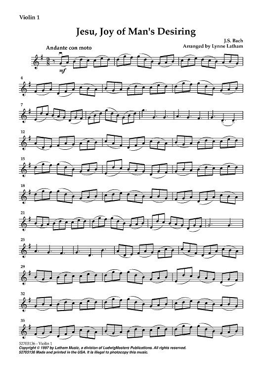 Jesu, Joy of Man's Desiring - Violin 1