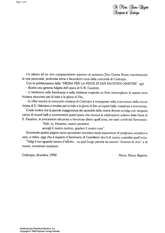 Messa per la festa di S. Faustino Martire - Preface