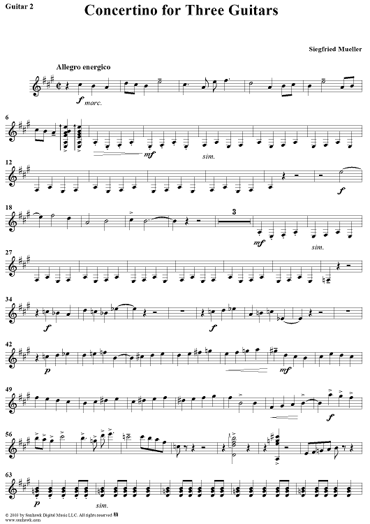 Concertino for Three Guitars - Guitar 2