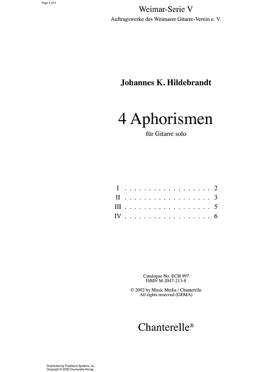 4 Aphorismen (Four Aphorisms)