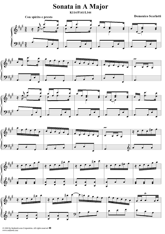 Sonata in A major, K114