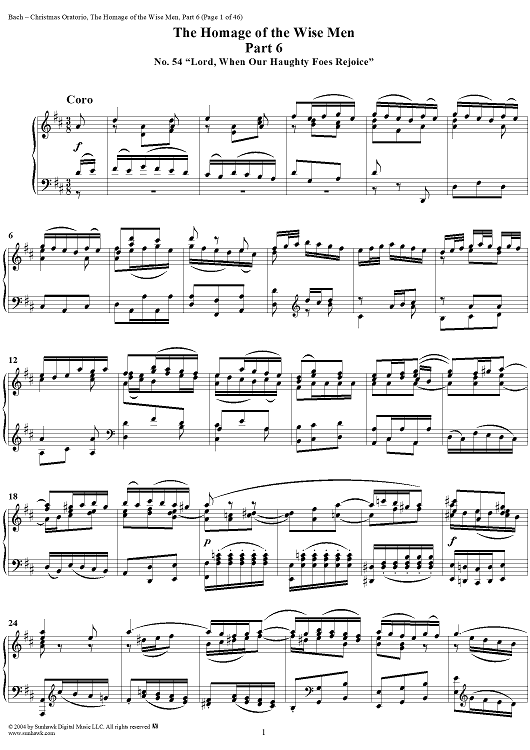 Christmas Oratorio: Part VI, The Homage of the Wise Men