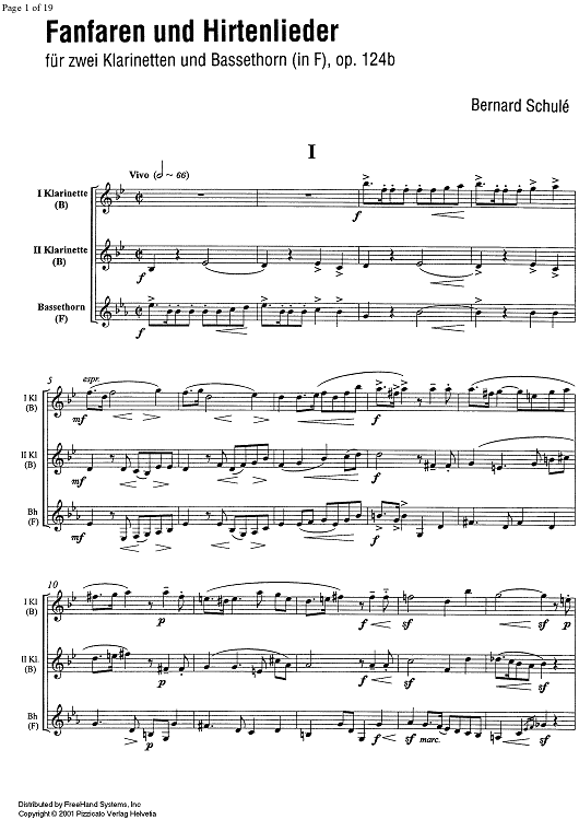 Fanfaren und Hirtenlieder Op.124b - Score
