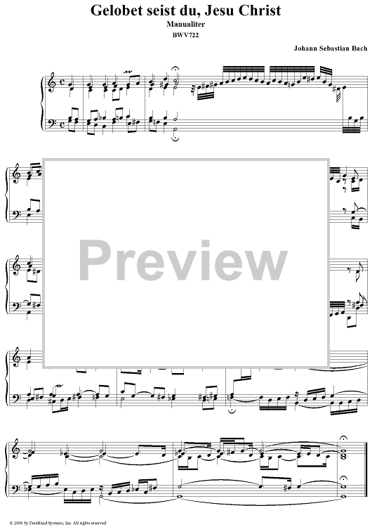 Gelobet seist du, Jesu Christ, BWV722